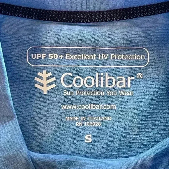 Coolibar - UV Swim Shirt for Men, Long Sleeve, Tulum Rash, Surf Blue, Size Small - Picture 5 of 13